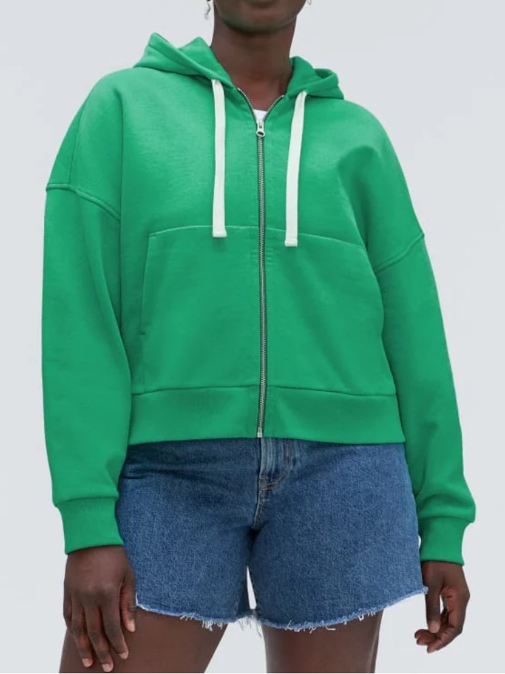 EVERLANE The Track Organic Cottom Green Hoodie